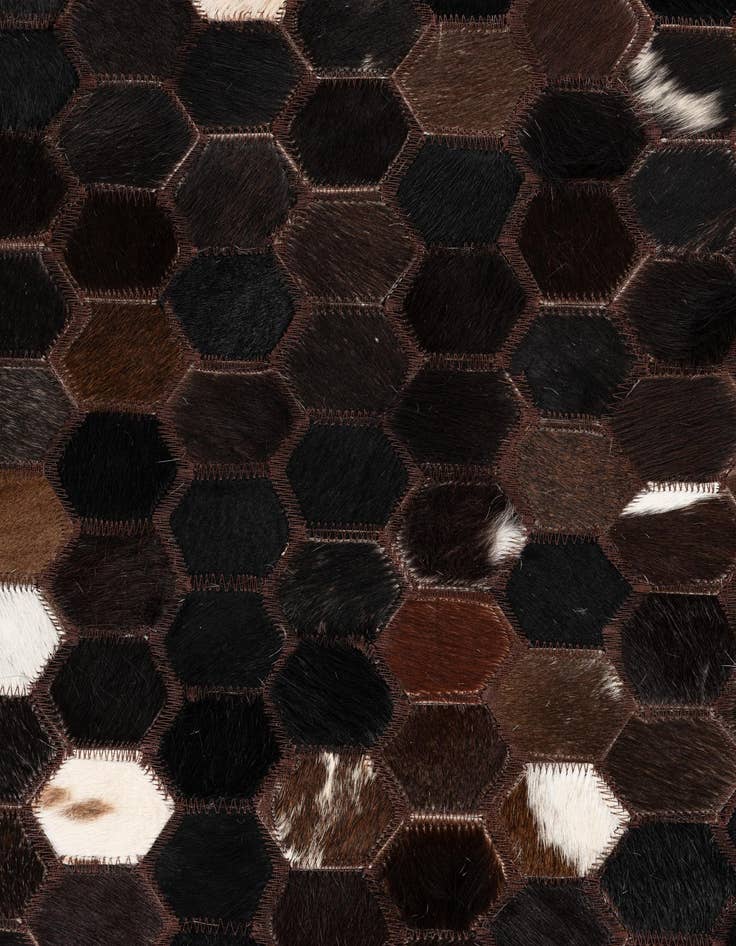 Detail image of  5' x 7' 10 Cowhide Leather Rug