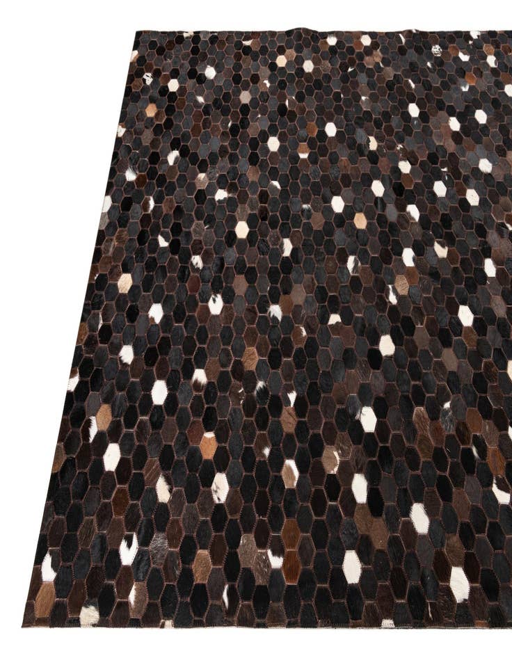 Detail image of  5' 1 x 8' 1 Cowhide Leather Rug