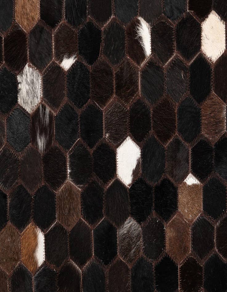 Detail image of  5' 1 x 8' 1 Cowhide Leather Rug