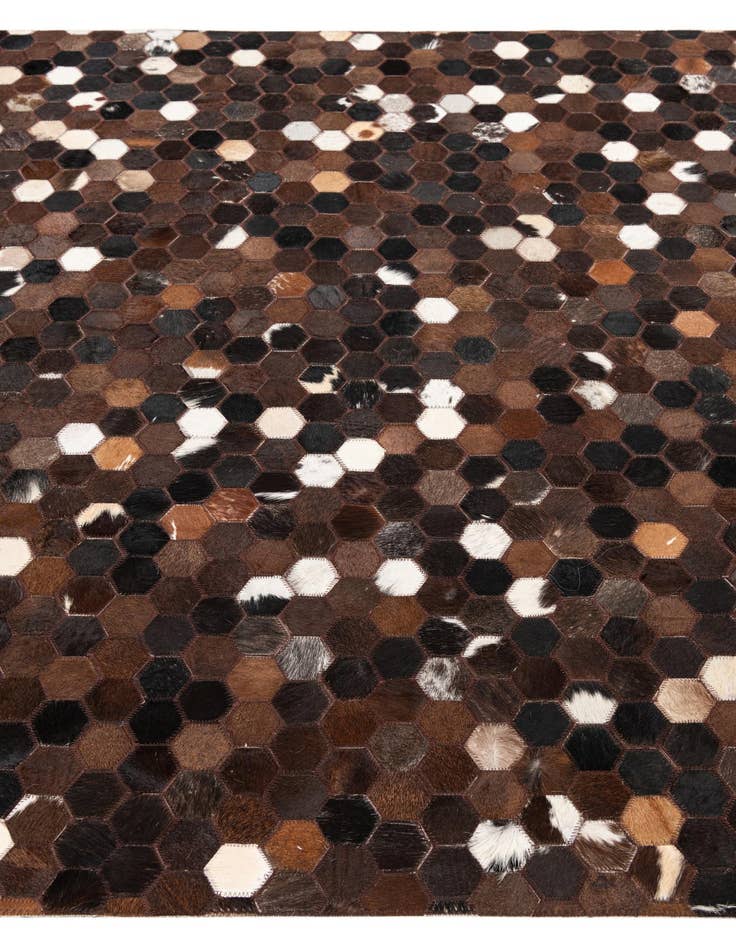 Detail image of  5' x 7' 8 Cowhide Leather Rug