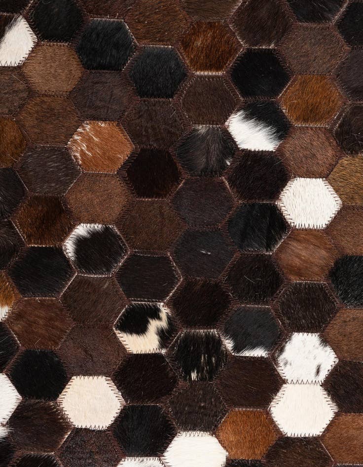 Detail image of  5' x 7' 8 Cowhide Leather Rug