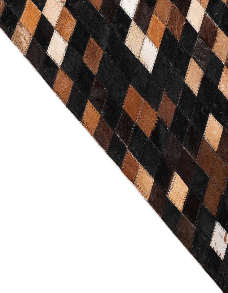 Detail image of  5' 2 x 7' 9 Cowhide Leather Rug