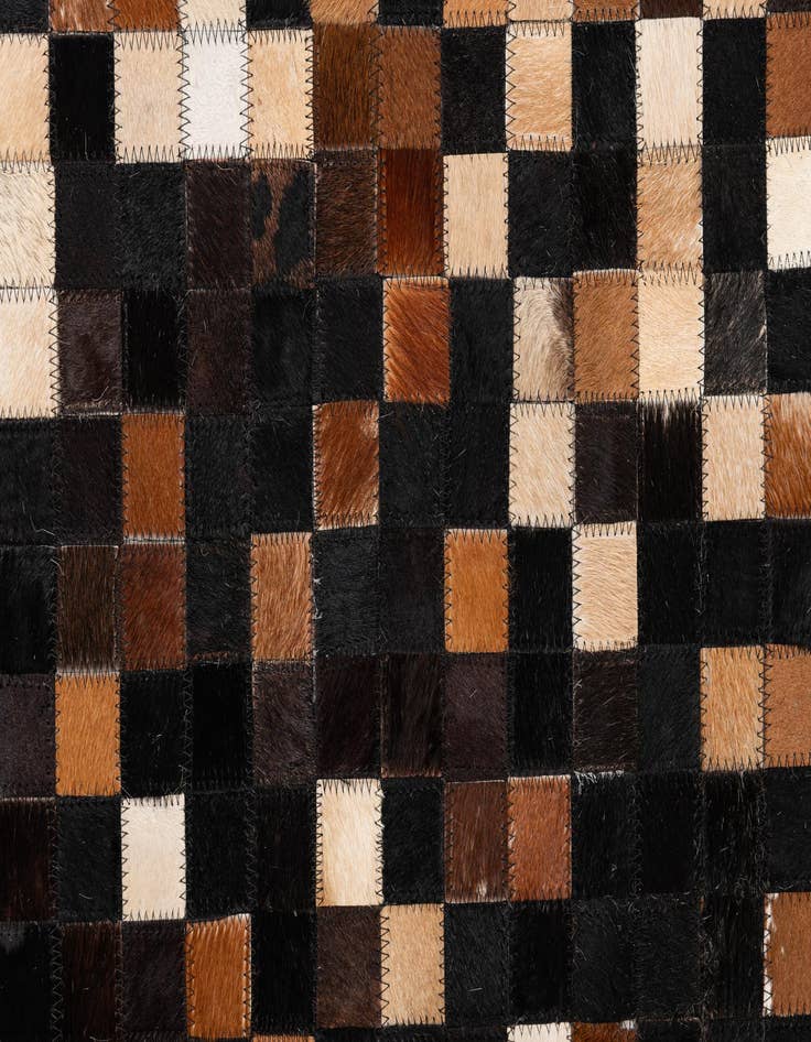 Detail image of  5' 2 x 7' 9 Cowhide Leather Rug