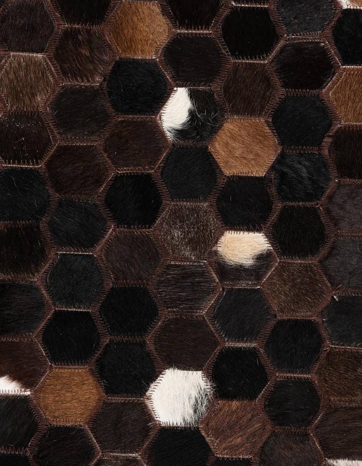 Detail image of  5' 1 x 8' Cowhide Leather Rug