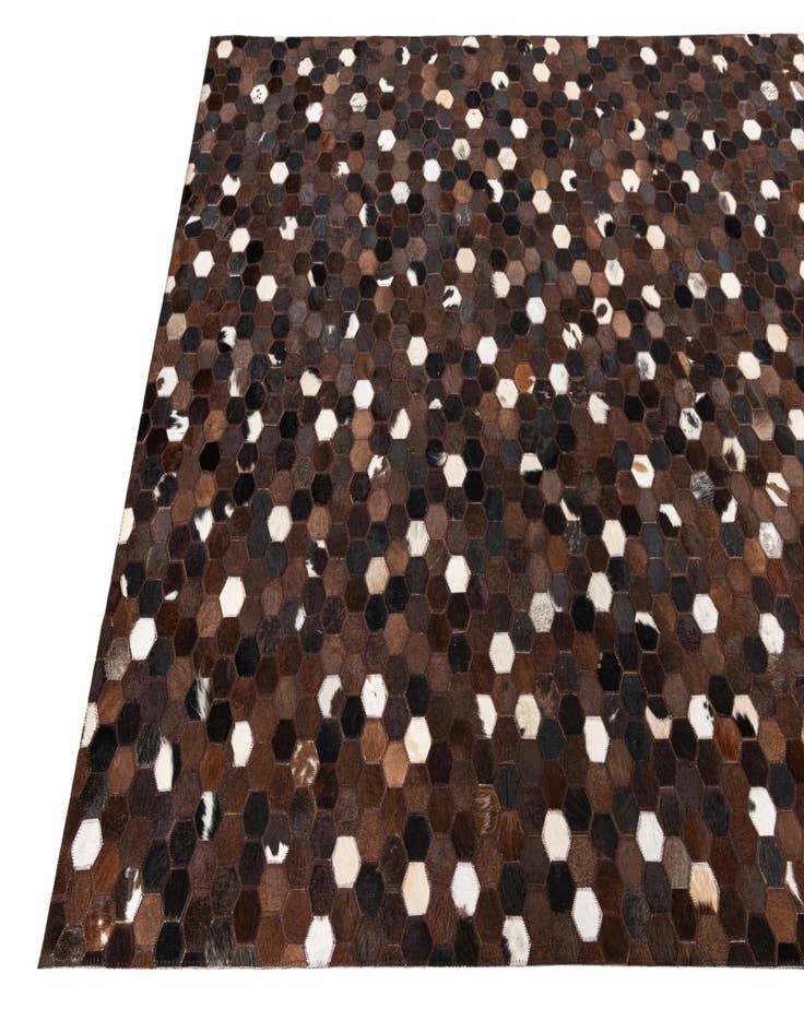 Detail image of  5' 1 x 8' 1 Cowhide Leather Rug