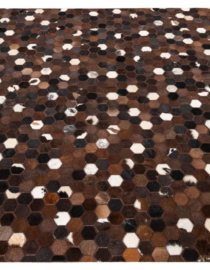 Detail image of  5' 1 x 8' 1 Cowhide Leather Rug