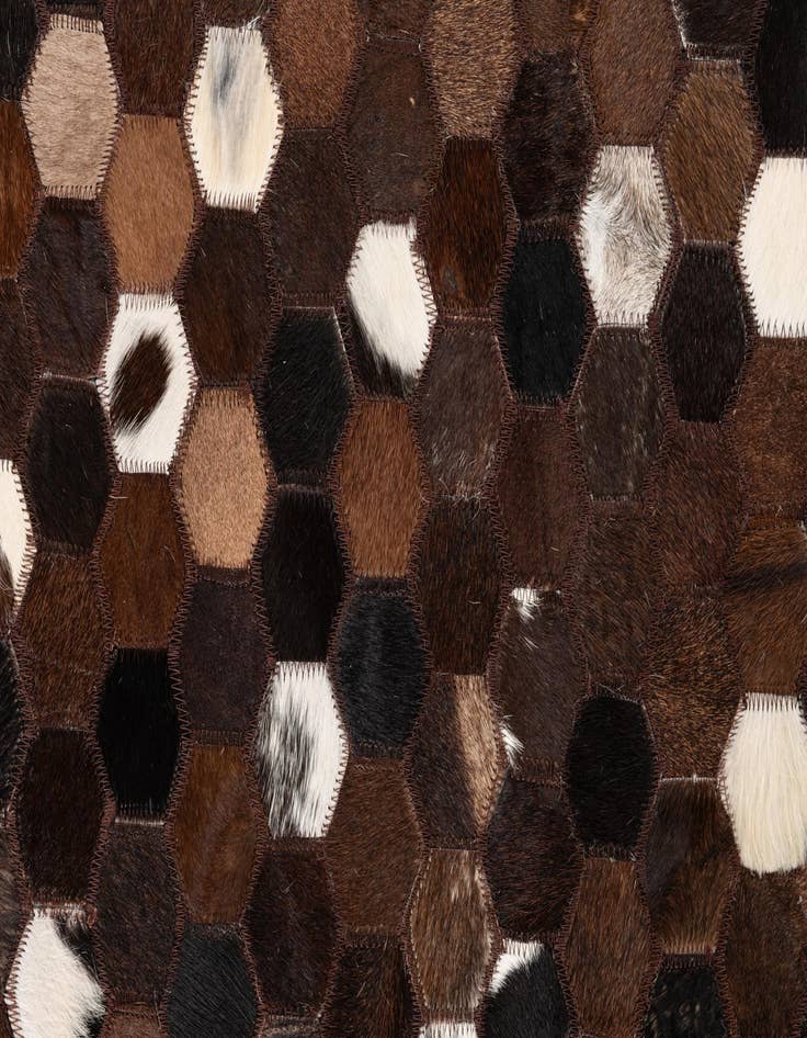 Detail image of  5' 1 x 8' 1 Cowhide Leather Rug