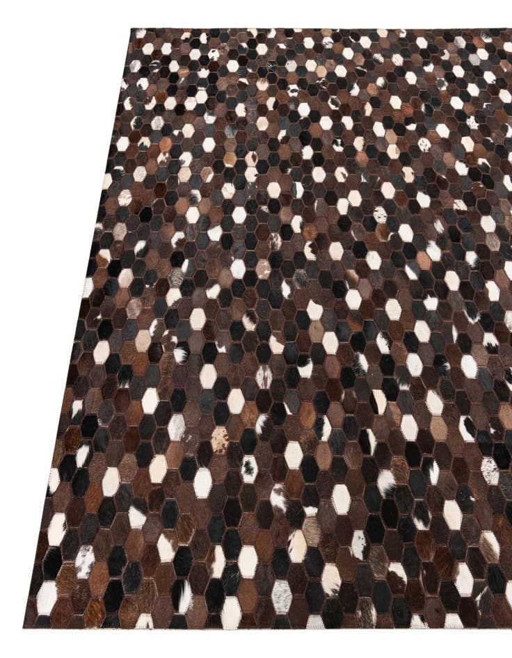 Detail image of  5' 1 x 8' 1 Cowhide Leather Rug
