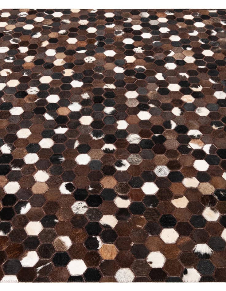 Detail image of  5' 1 x 8' 1 Cowhide Leather Rug