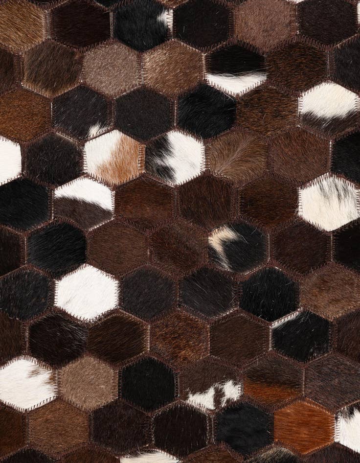 Detail image of  5' 1 x 8' 1 Cowhide Leather Rug