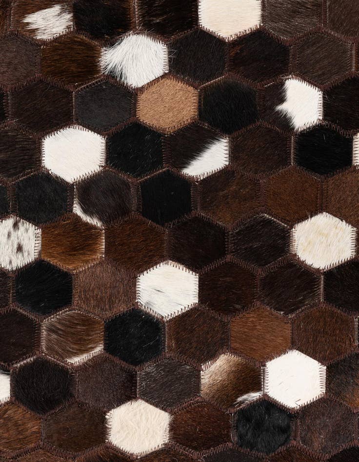 Detail image of  5' 1 x 8' 1 Cowhide Leather Rug