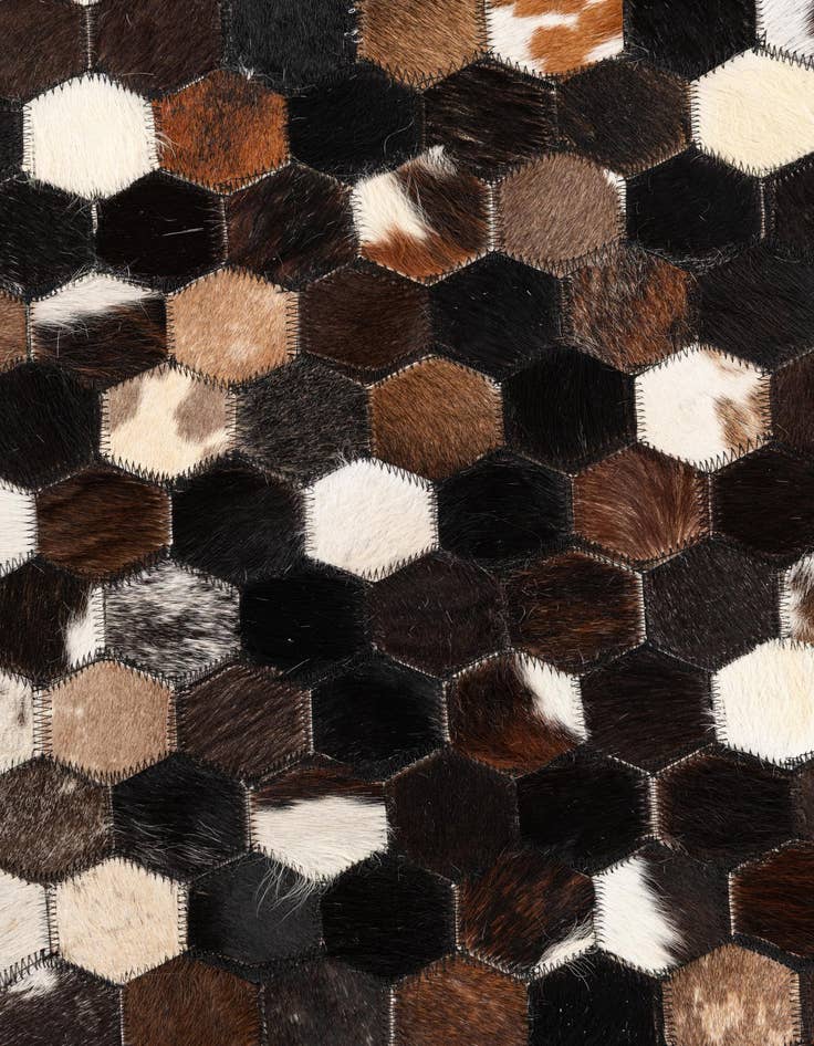 Detail image of  5' 2 x 8' Cowhide Leather Rug