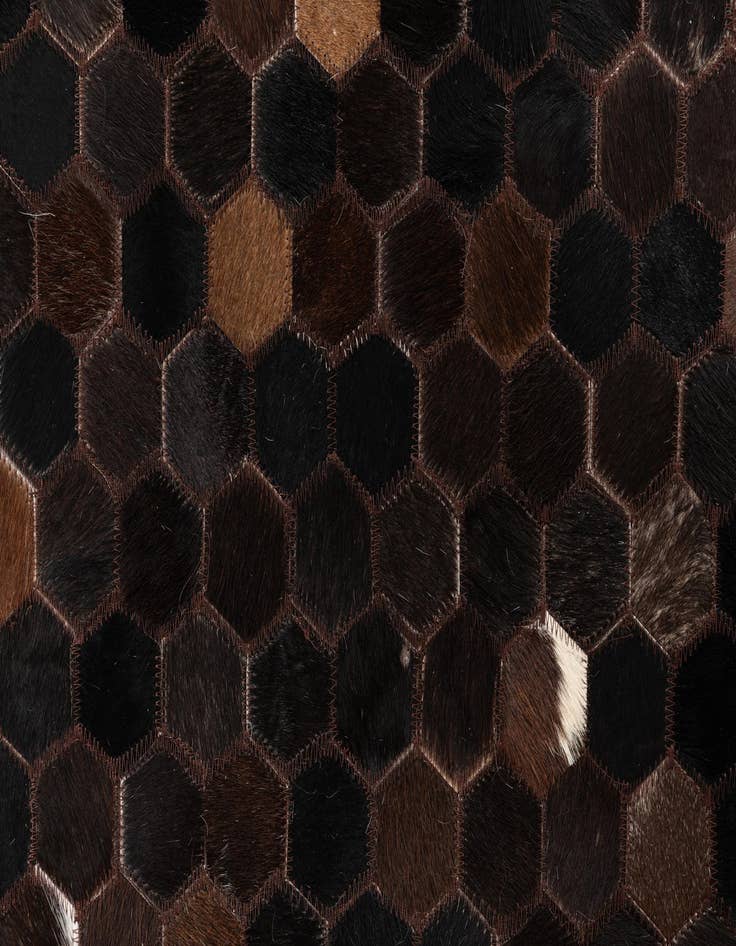 Detail image of  5' 1 x 8' 2 Cowhide Leather Rug