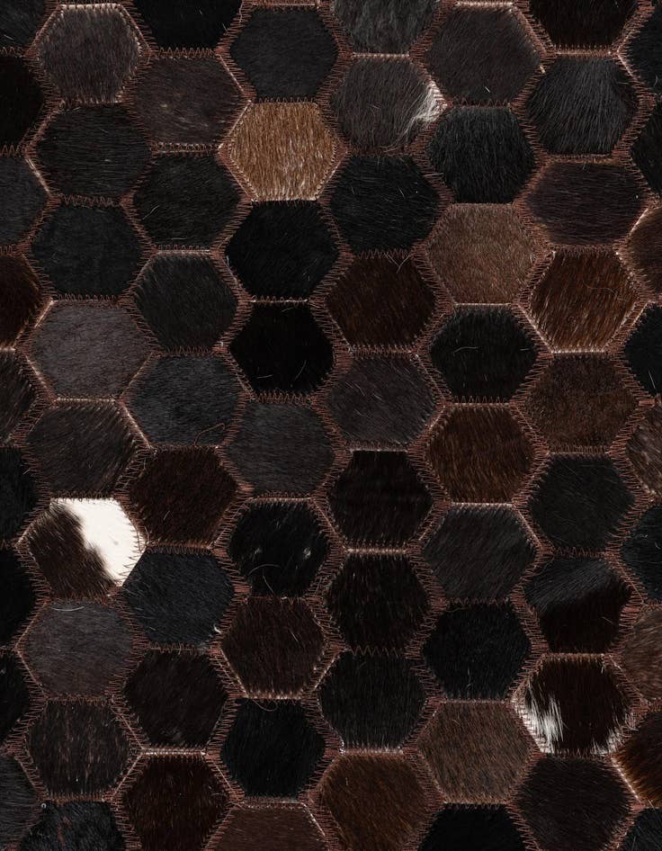 Detail image of  5' 1 x 8' 2 Cowhide Leather Rug