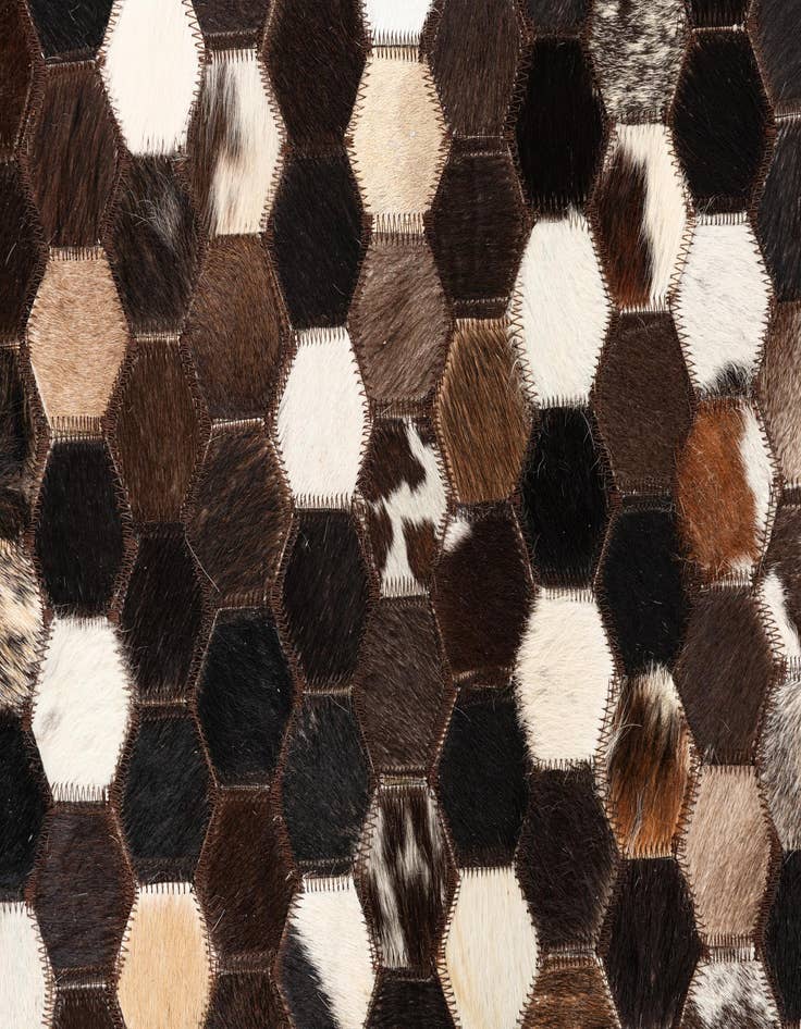 Detail image of  5' x 7' 10 Cowhide Leather Rug