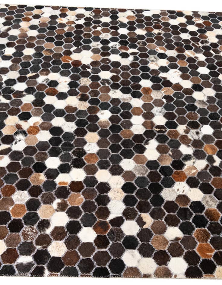 Detail image of  5' x 7' 10 Cowhide Leather Rug