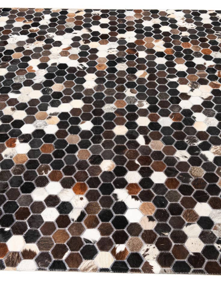 Detail image of  5' x 7' 10 Cowhide Leather Rug