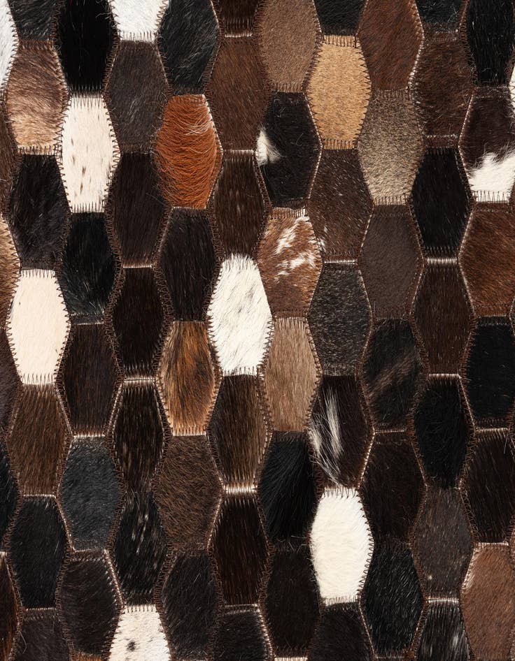Detail image of  5' x 7' 10 Cowhide Leather Rug