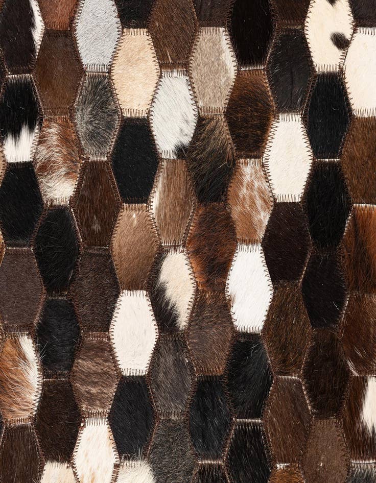 Detail image of  5' x 7' 10 Cowhide Leather Rug