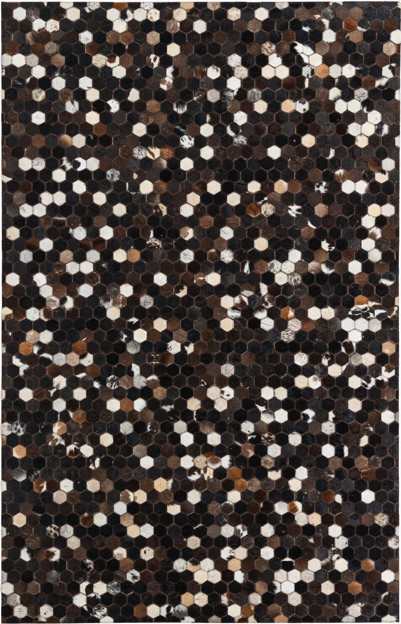  5' x 7' 10 Cowhide Leather Rug