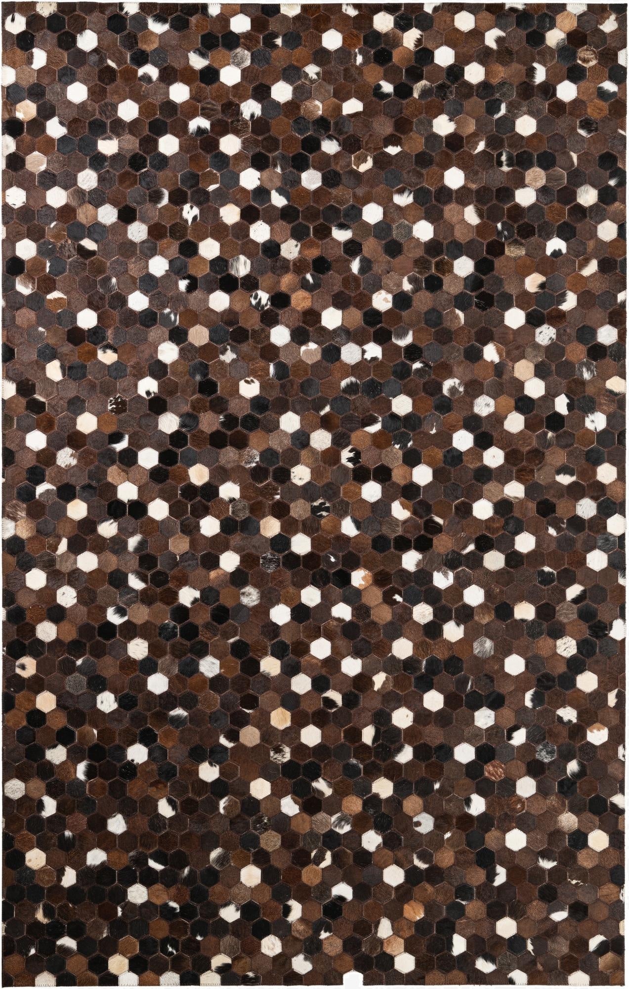  5' 1 x 8' Cowhide Leather Rug