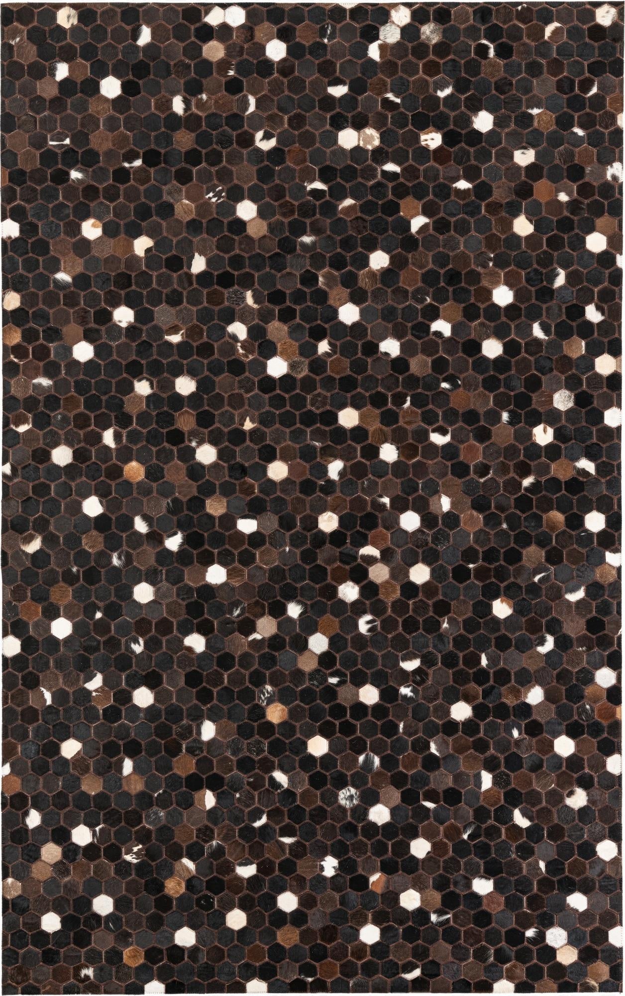  5' 1 x 8' 2 Cowhide Leather Rug