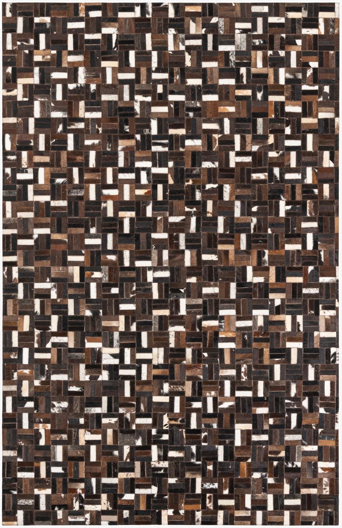  5' x 7' 10 Cowhide Leather Rug