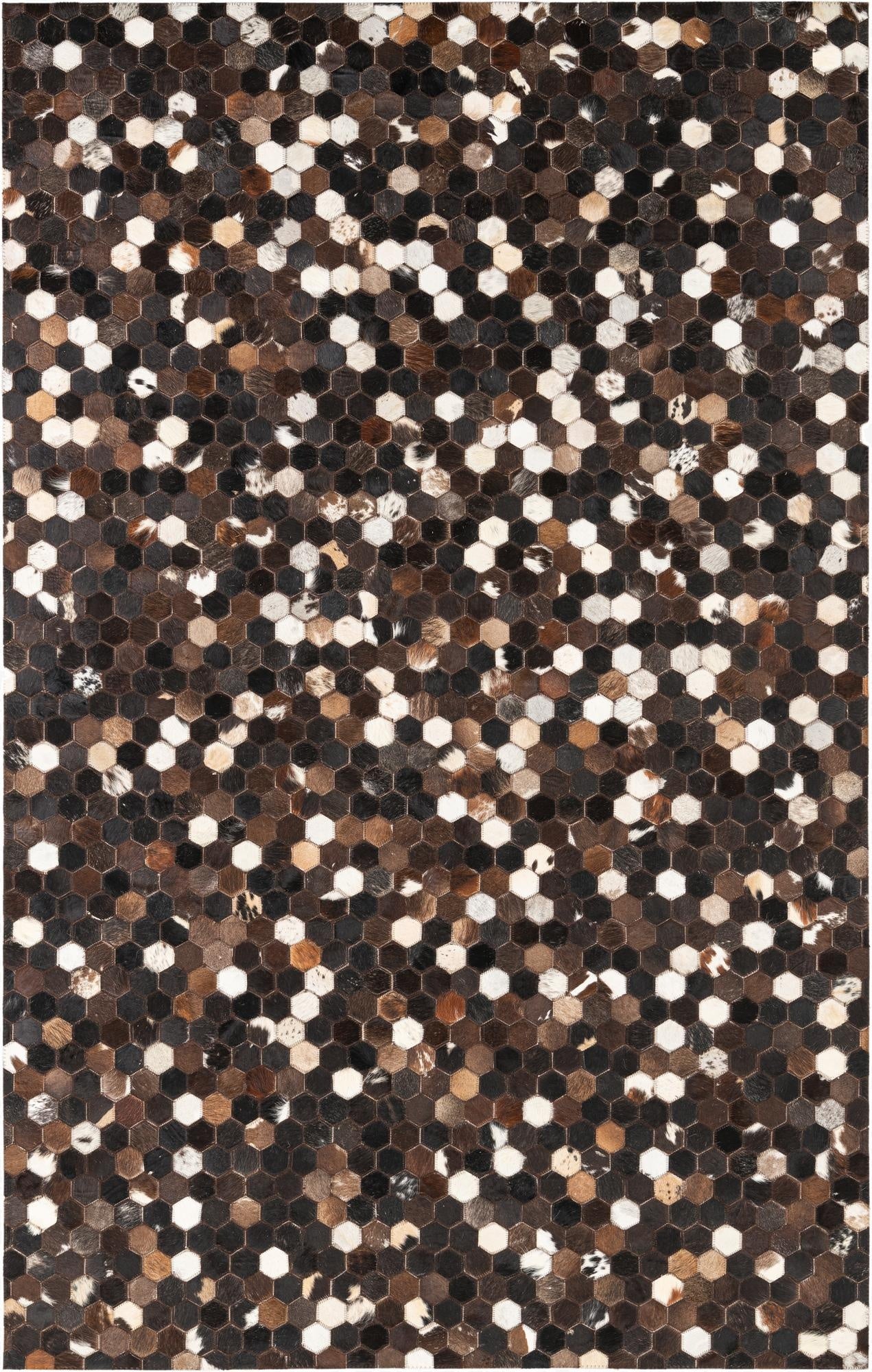  5' x 7' 10 Cowhide Leather Rug