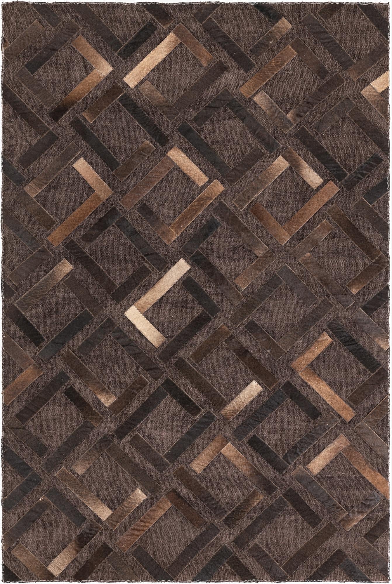  3' 10 x 5' 9 Cowhide Leather Rug