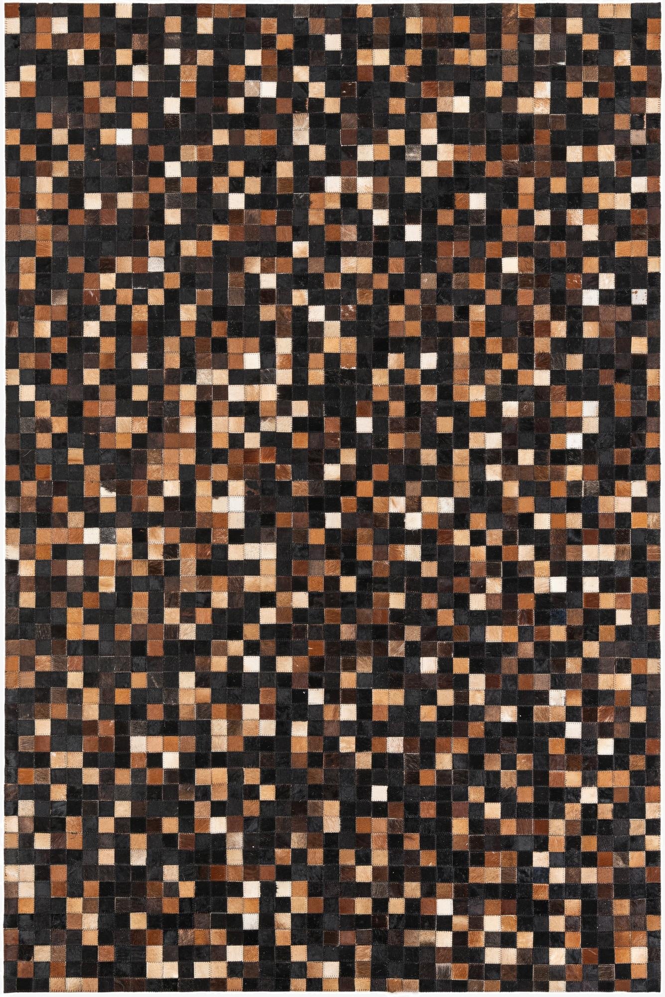  5' 2 x 7' 9 Cowhide Leather Rug