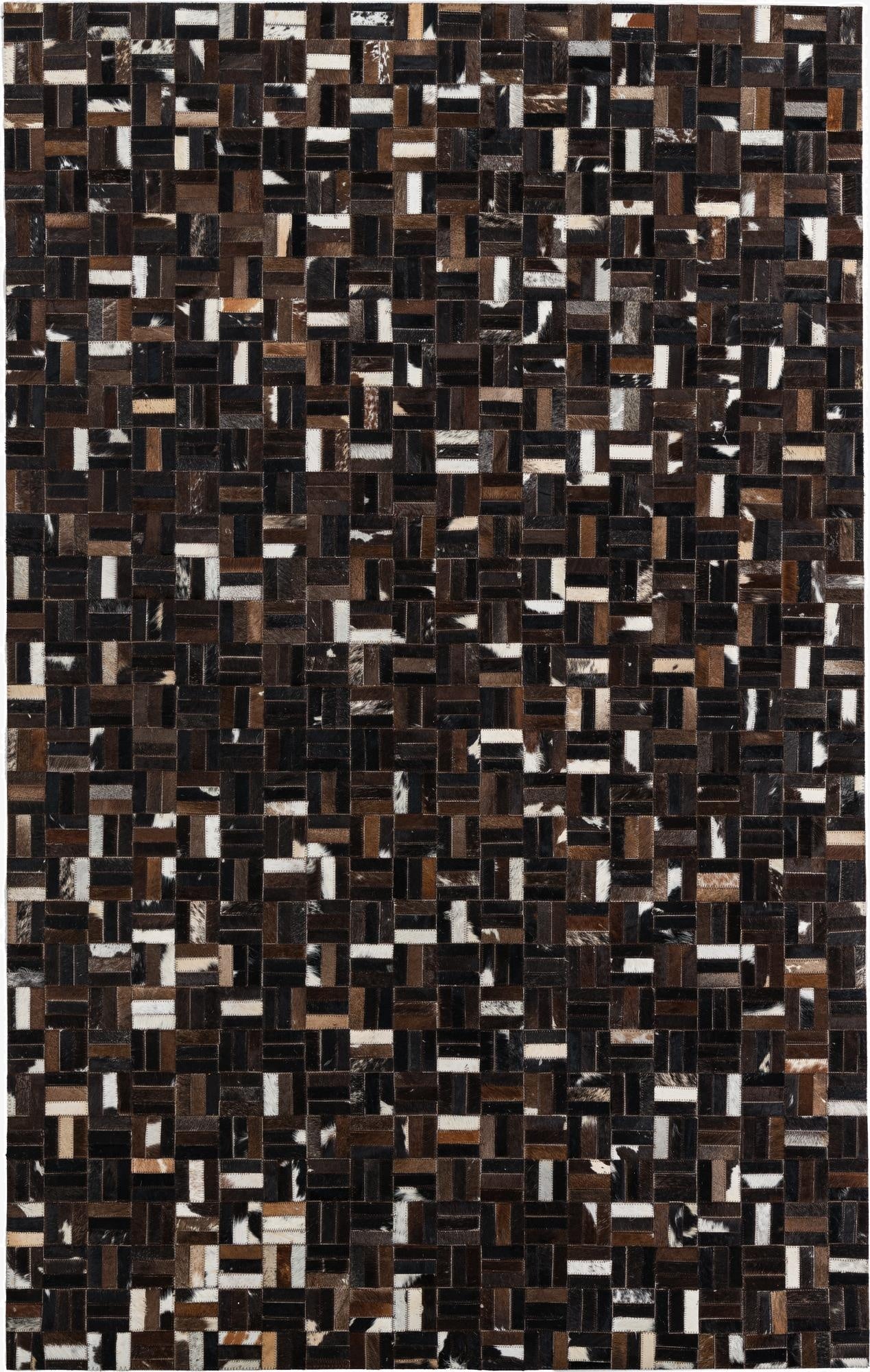  5' x 7' 10 Cowhide Leather Rug