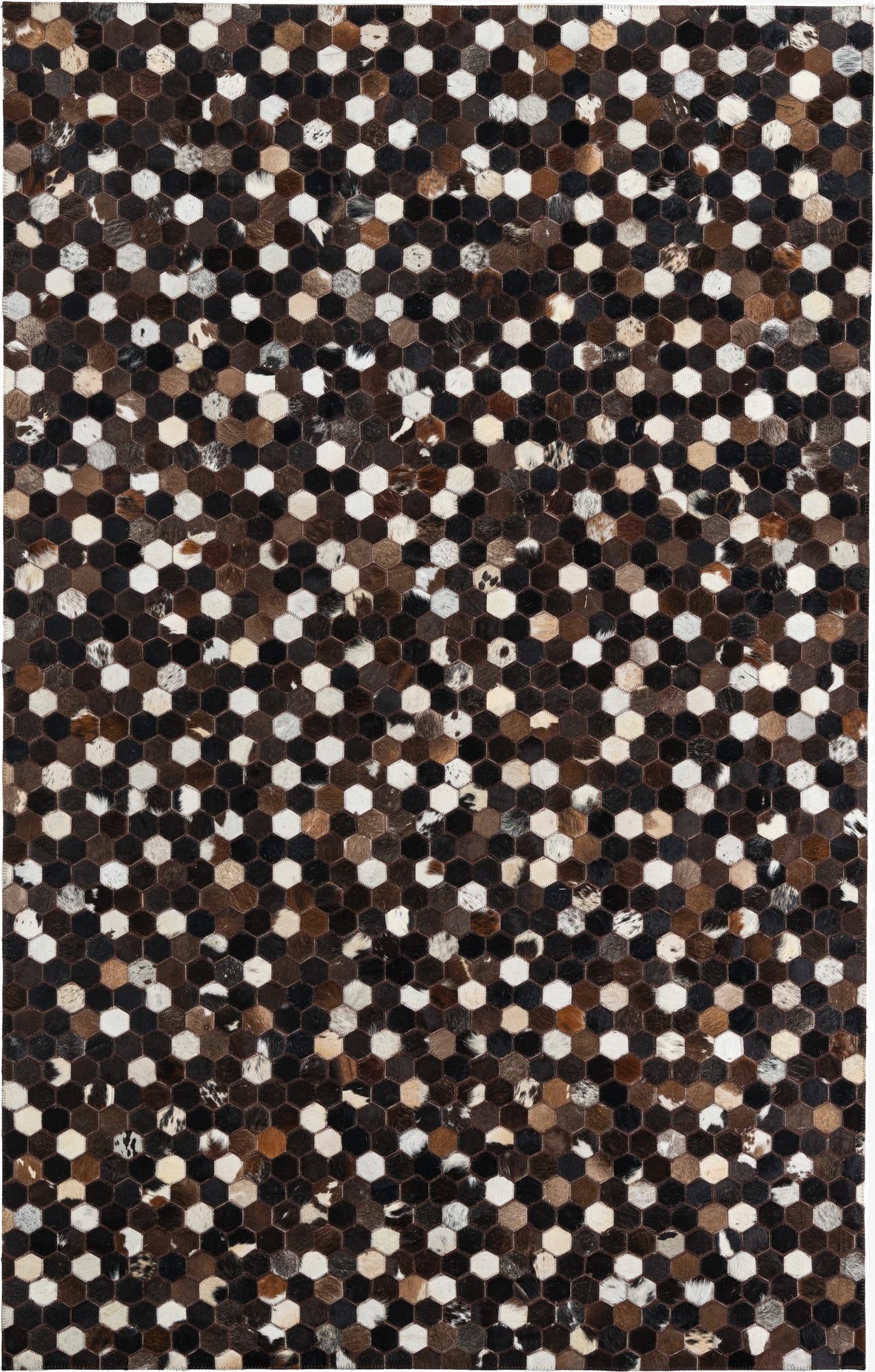  5' 1 x 8' Cowhide Leather Rug