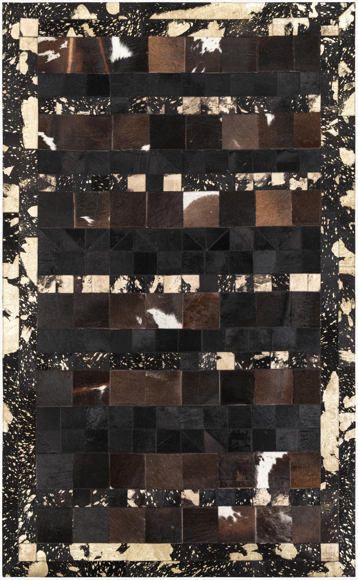  4' 10 x 8' Cowhide Leather Rug