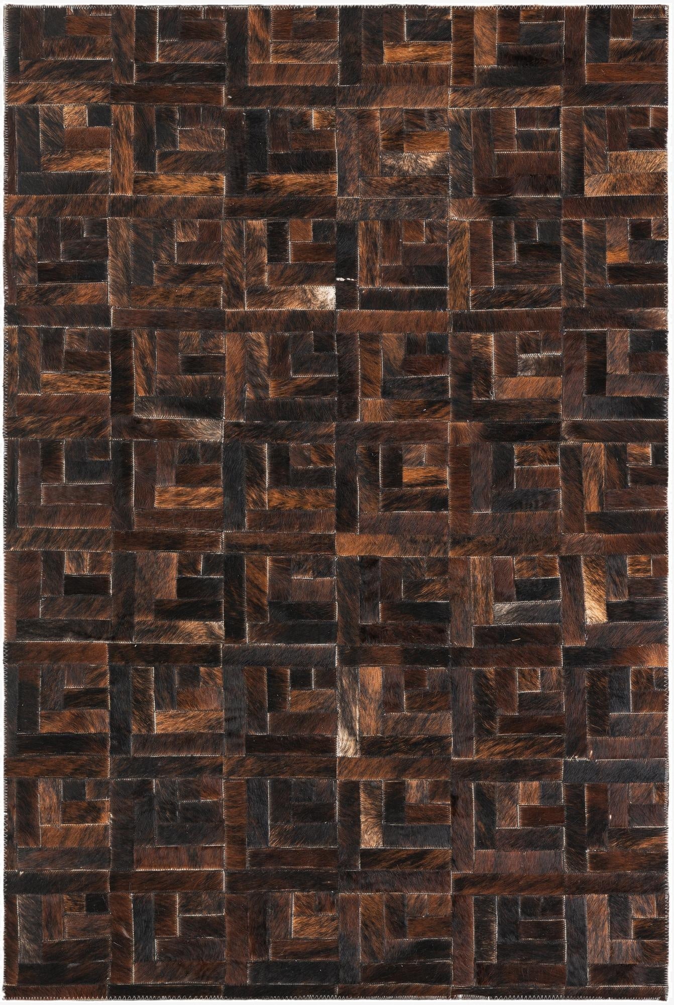  3' 8 x 5' 6 Cowhide Leather Rug