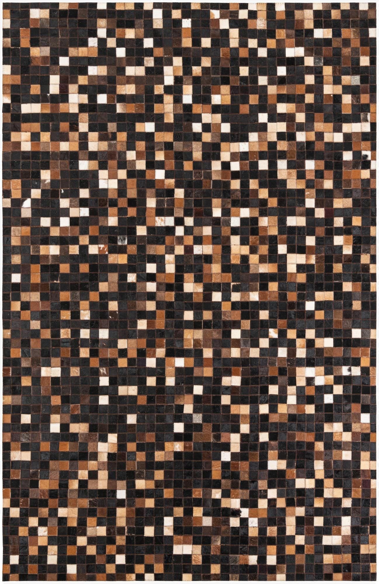  5' x 7' 8 Cowhide Leather Rug