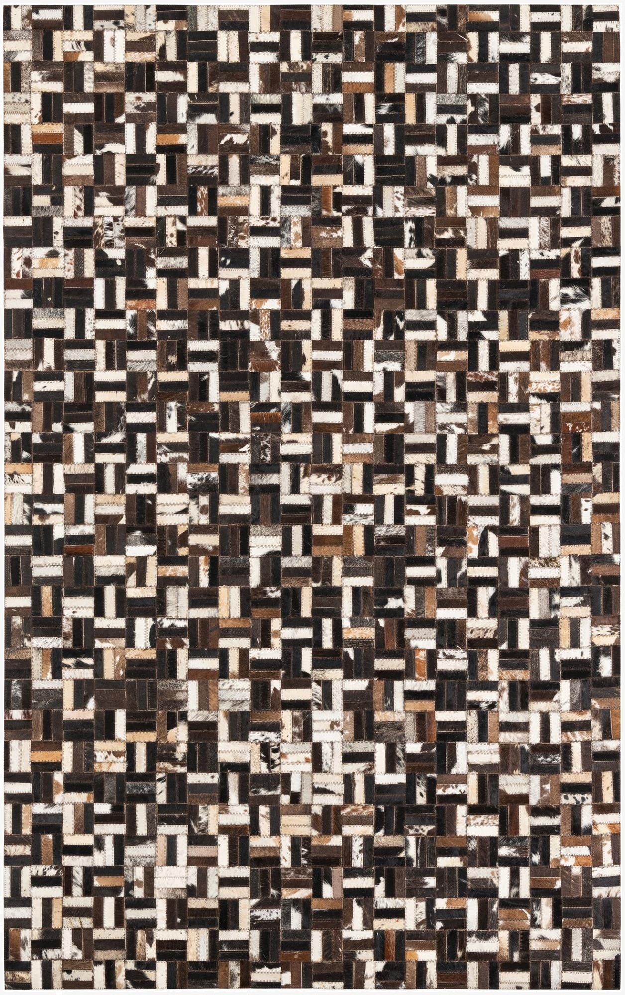  5' x 7' 10 Cowhide Leather Rug