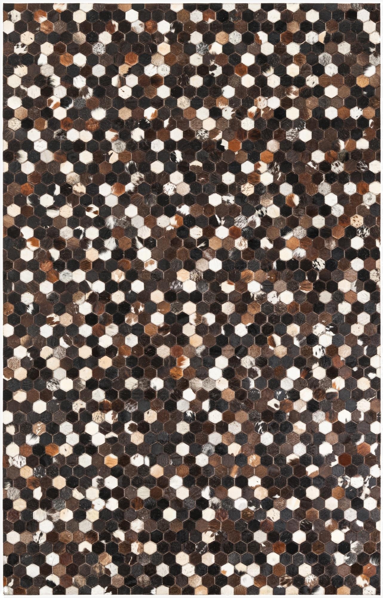  5' x 7' 10 Cowhide Leather Rug