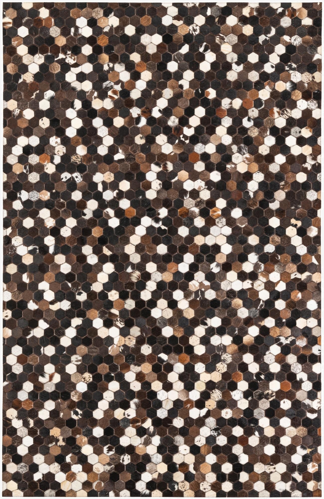  5' x 7' 10 Cowhide Leather Rug