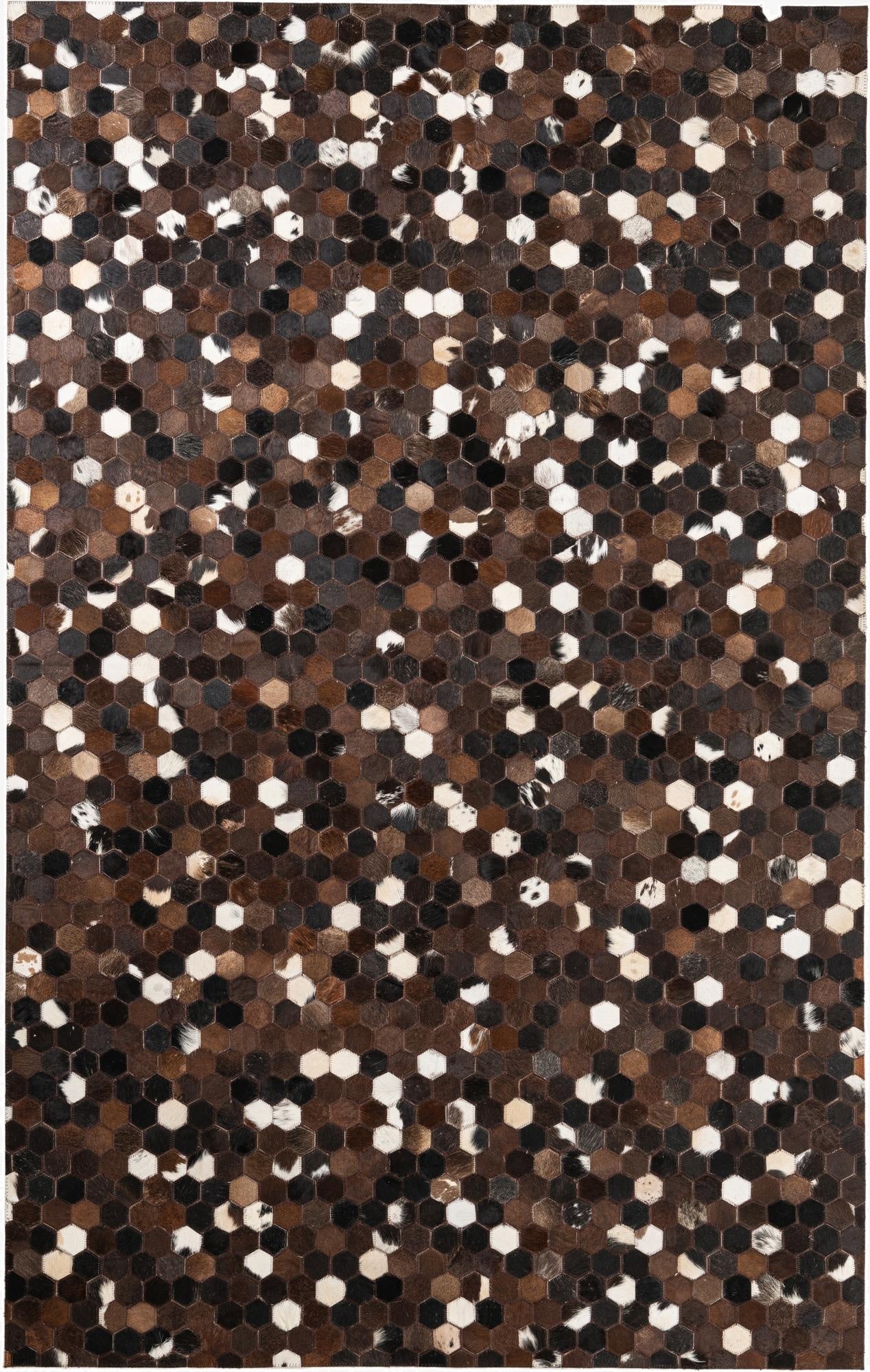  5' x 7' 10 Cowhide Leather Rug