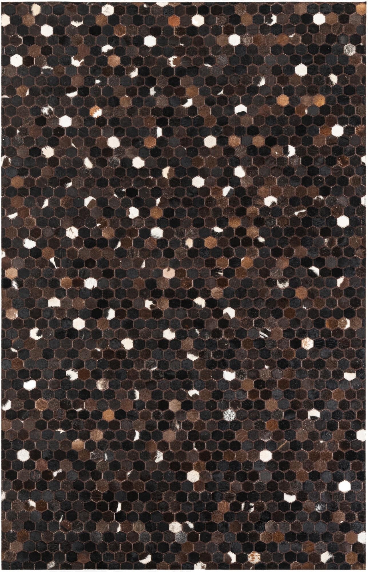  5' 1 x 8' Cowhide Leather Rug