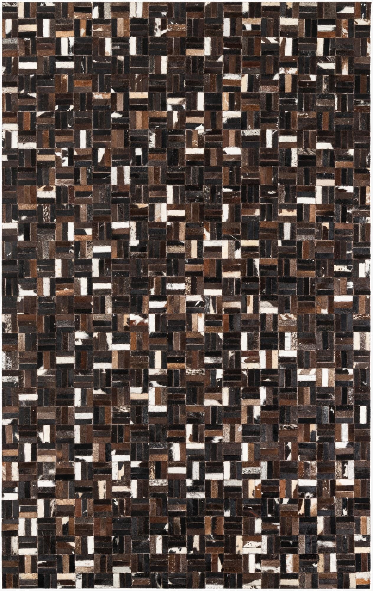  5' x 7' 10 Cowhide Leather Rug