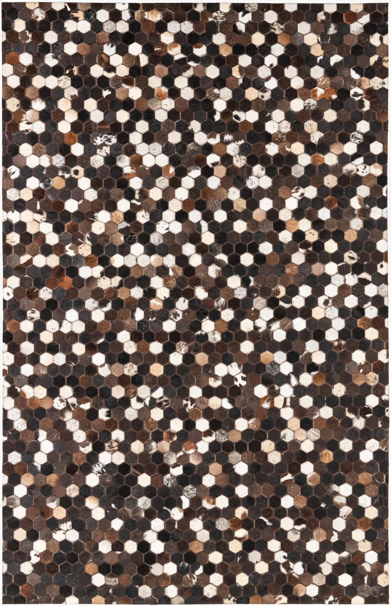  5' x 7' 10 Cowhide Leather Rug