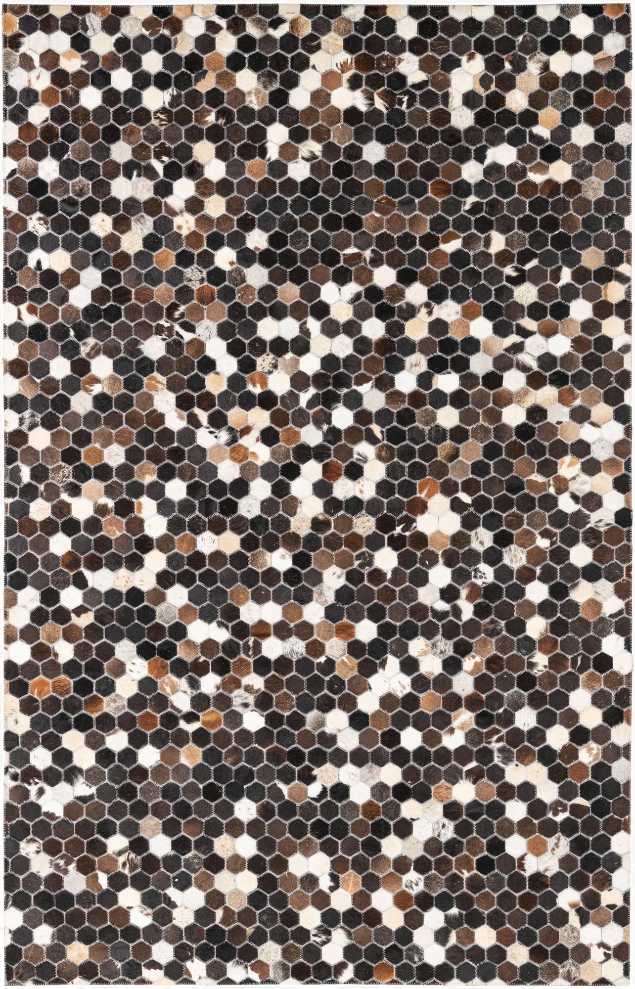  5' x 7' 10 Cowhide Leather Rug