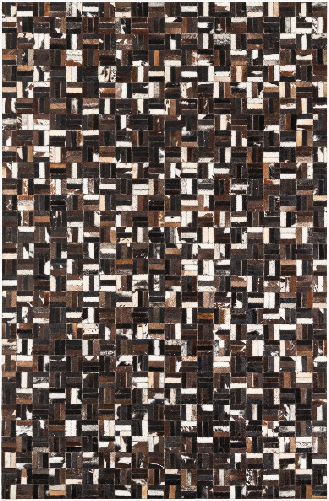  5' x 7' 8 Cowhide Leather Rug