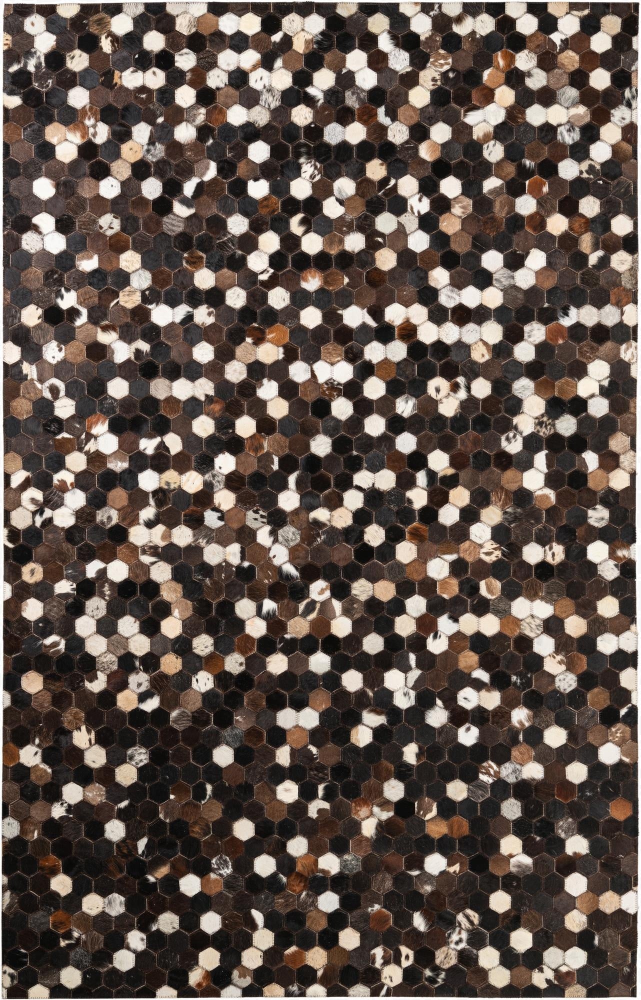  5' x 7' 10 Cowhide Leather Rug