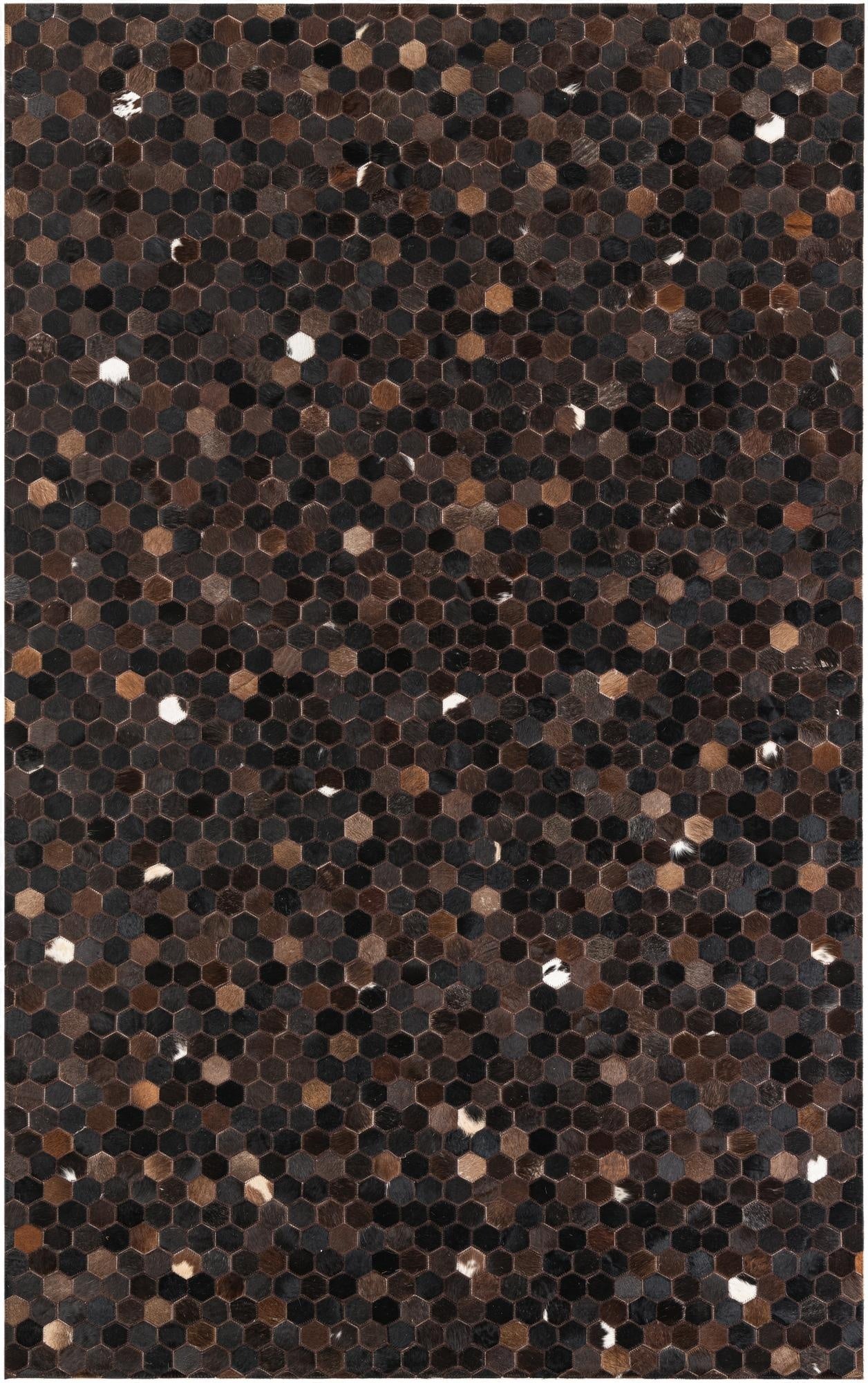  5' 1 x 8' 2 Cowhide Leather Rug