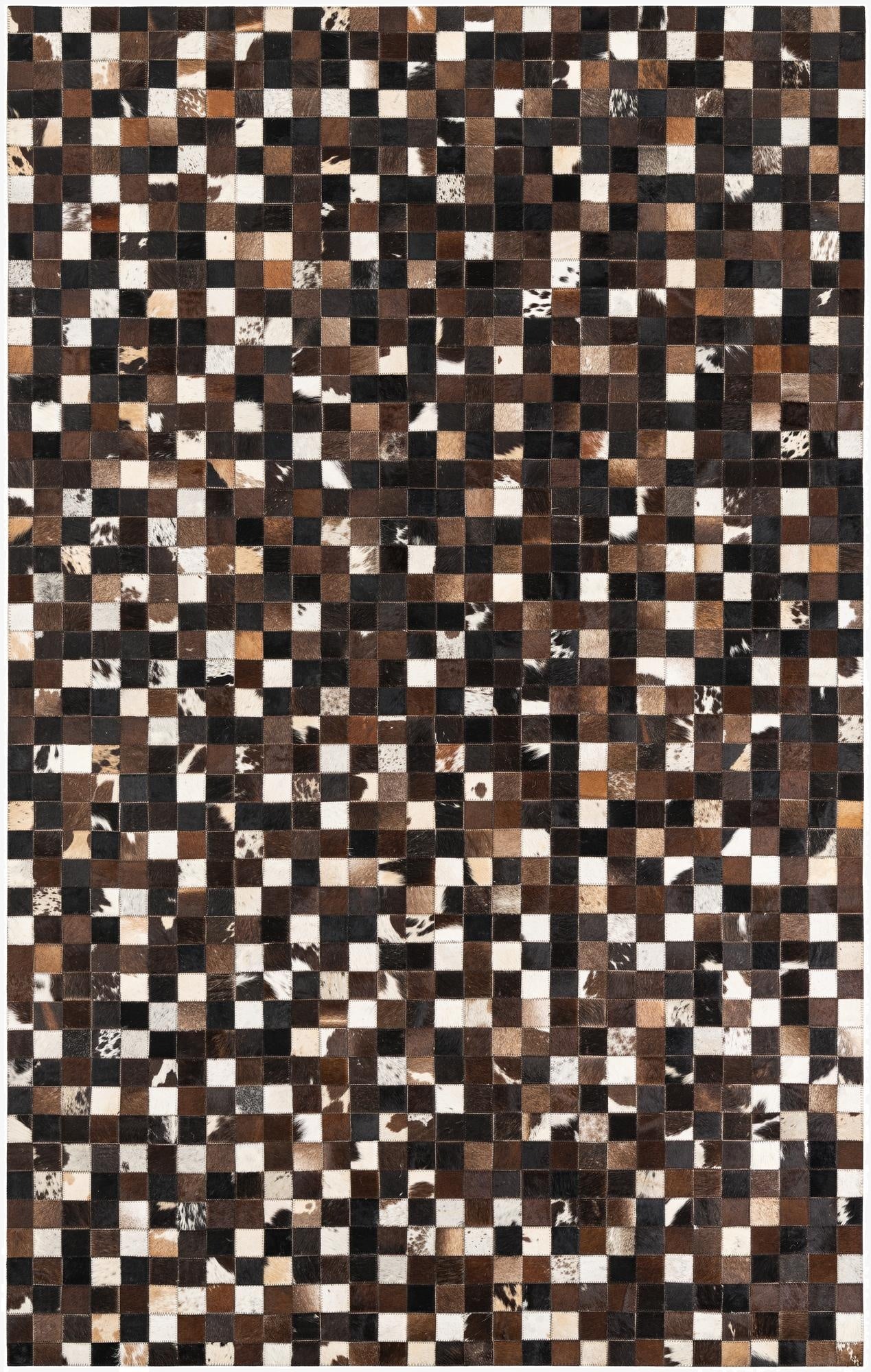  5' 1 x 8' 2 Cowhide Leather Rug