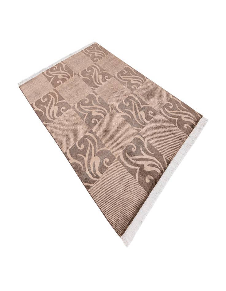 Detail image of  5' 7 x 8'  Hand Knotted Darya Wool Rug