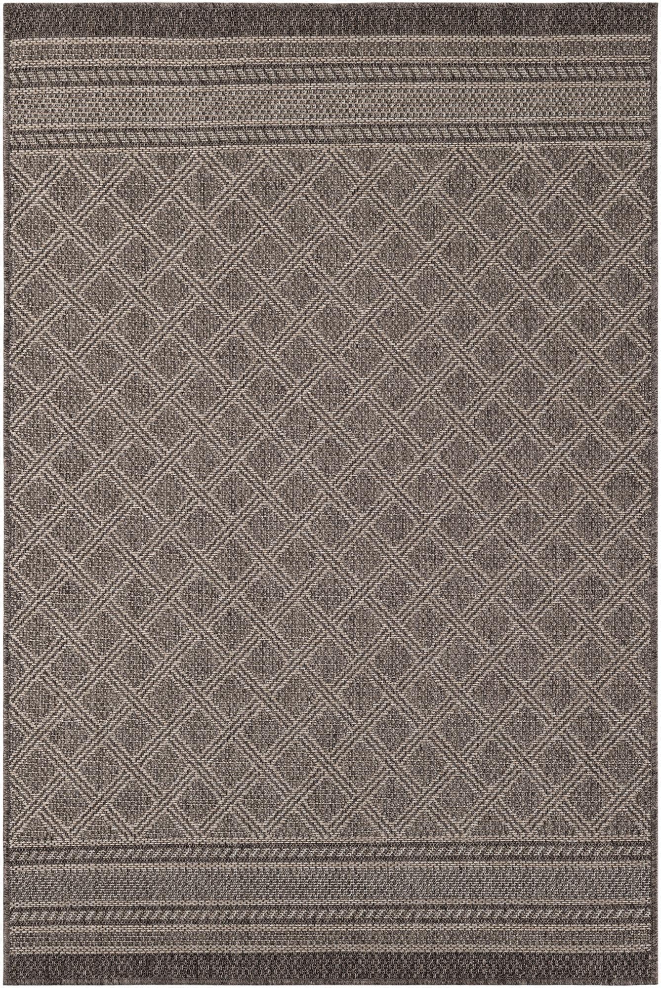  4' 1 x 6' 1  Washable Lattice Indoor / Outdoor Rug