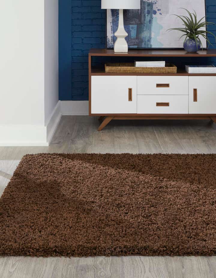 Chocolate Brown 9' x 12' 2 Solid Shag Rug | Rugs.com